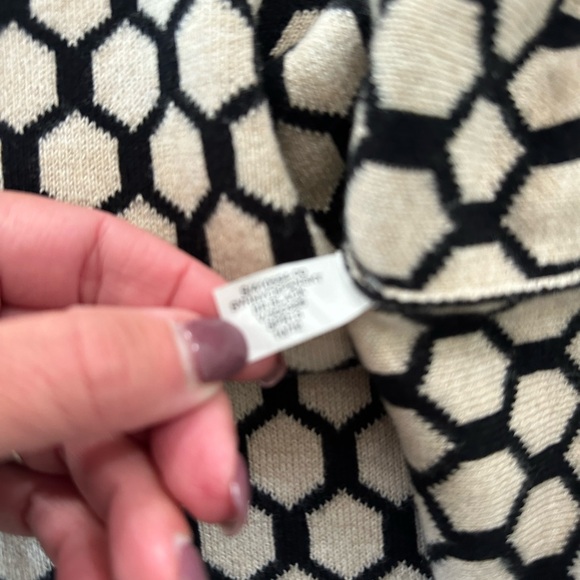 Banana Republic Cashmere Blend Sweater Skirt Honeycomb Black Cream Large - Picture 4 of 8